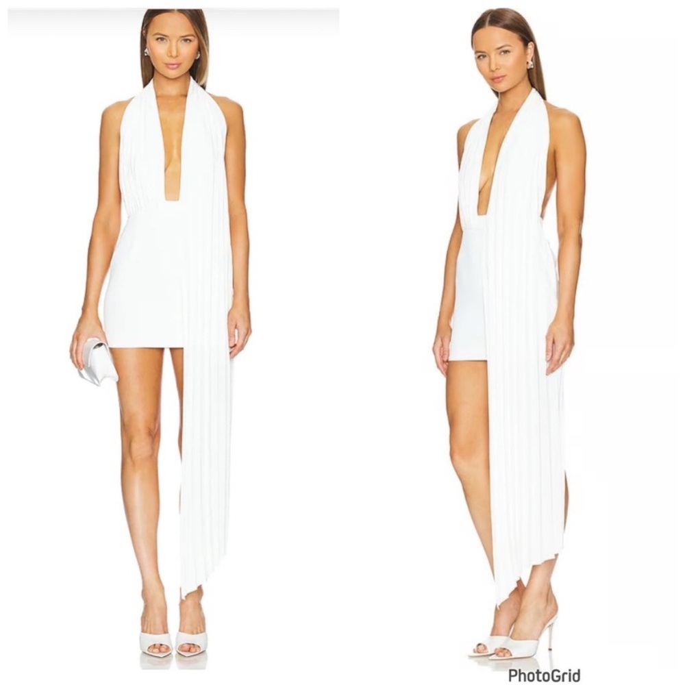 Ronny Kobo Sienna White Mini Dress Medium